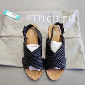 Marc Fisher Black Braided Sandals
